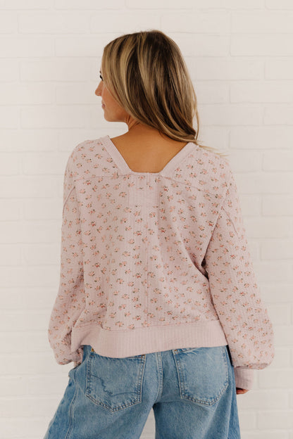 THE EDITH FLORAL PRINT LONG SLEEVE IN BLUSH