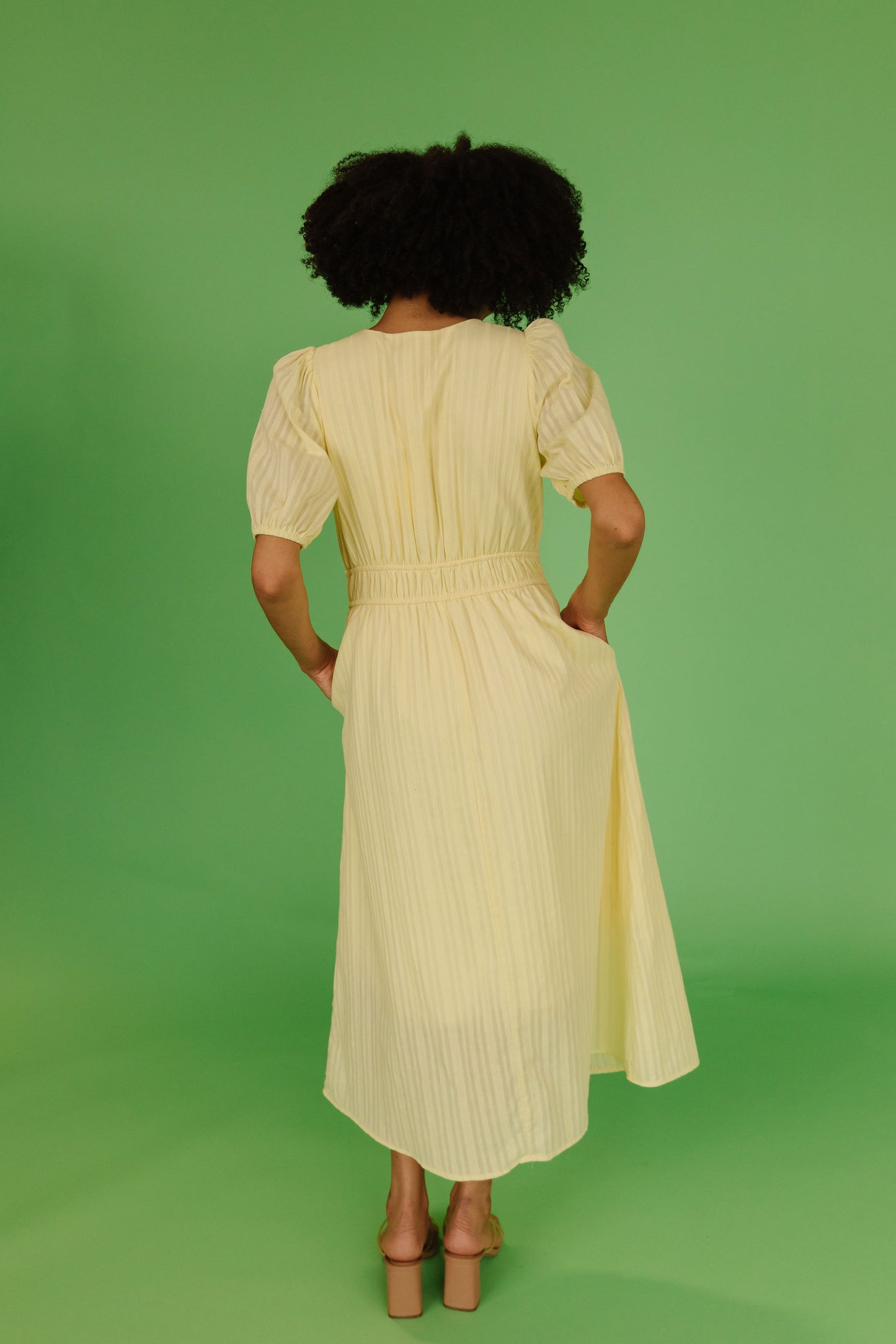 THE SAMIRA JACQUARD DRESS IN LEMON MERINGUE