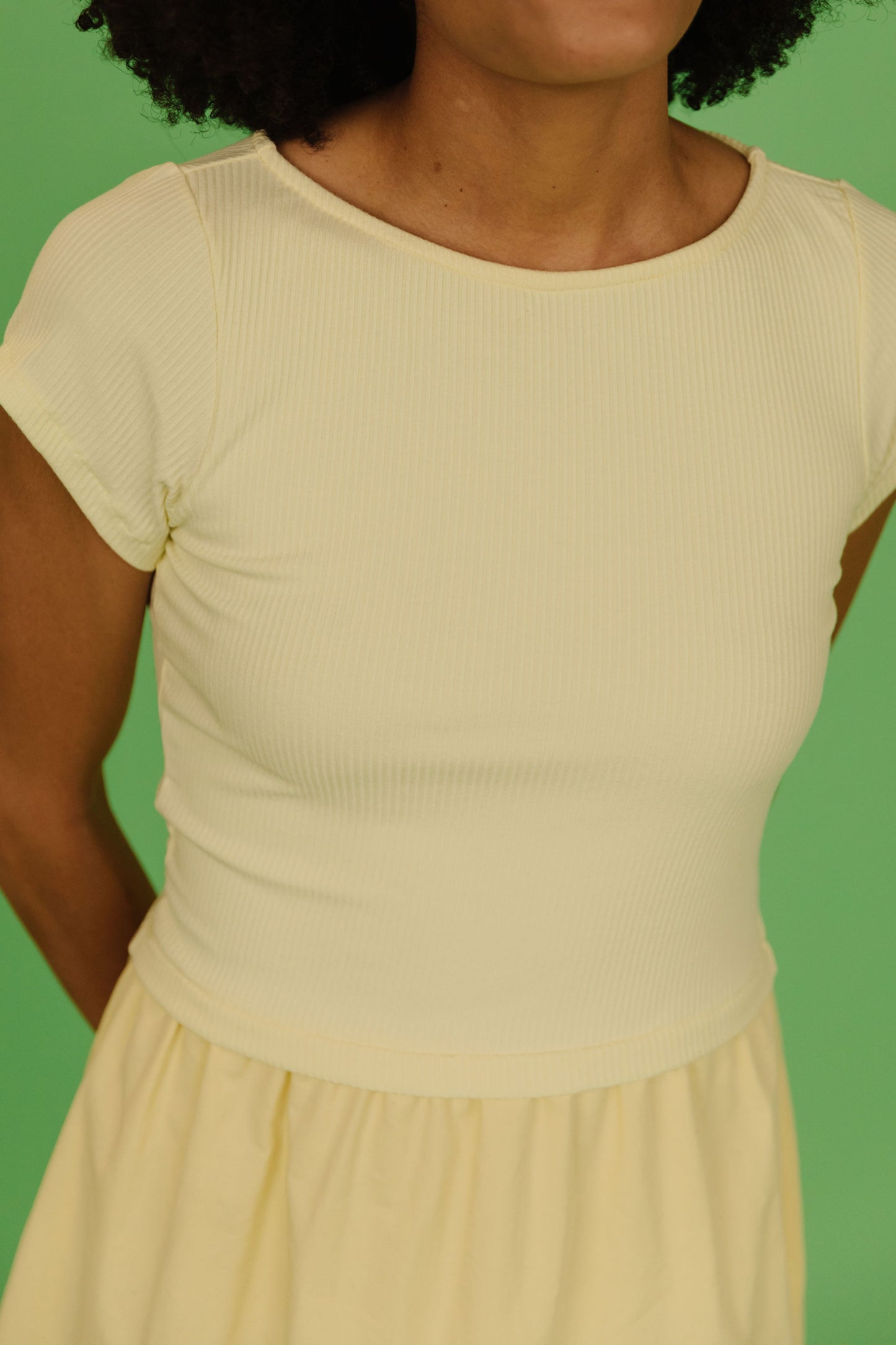 THE ANNA LYNN MIDI DRESS IN BANANA CREAM