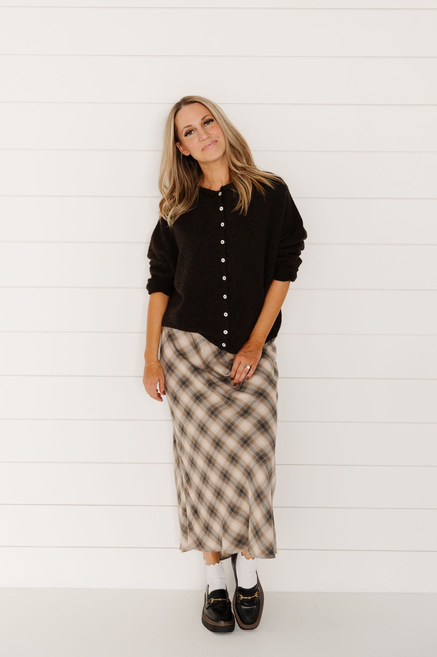 THE CAMPBELL CARDIGAN IN CHOCOLATE