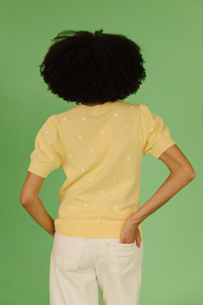 THE PEYTON POLKA DOT SWEATER IN YELLOW