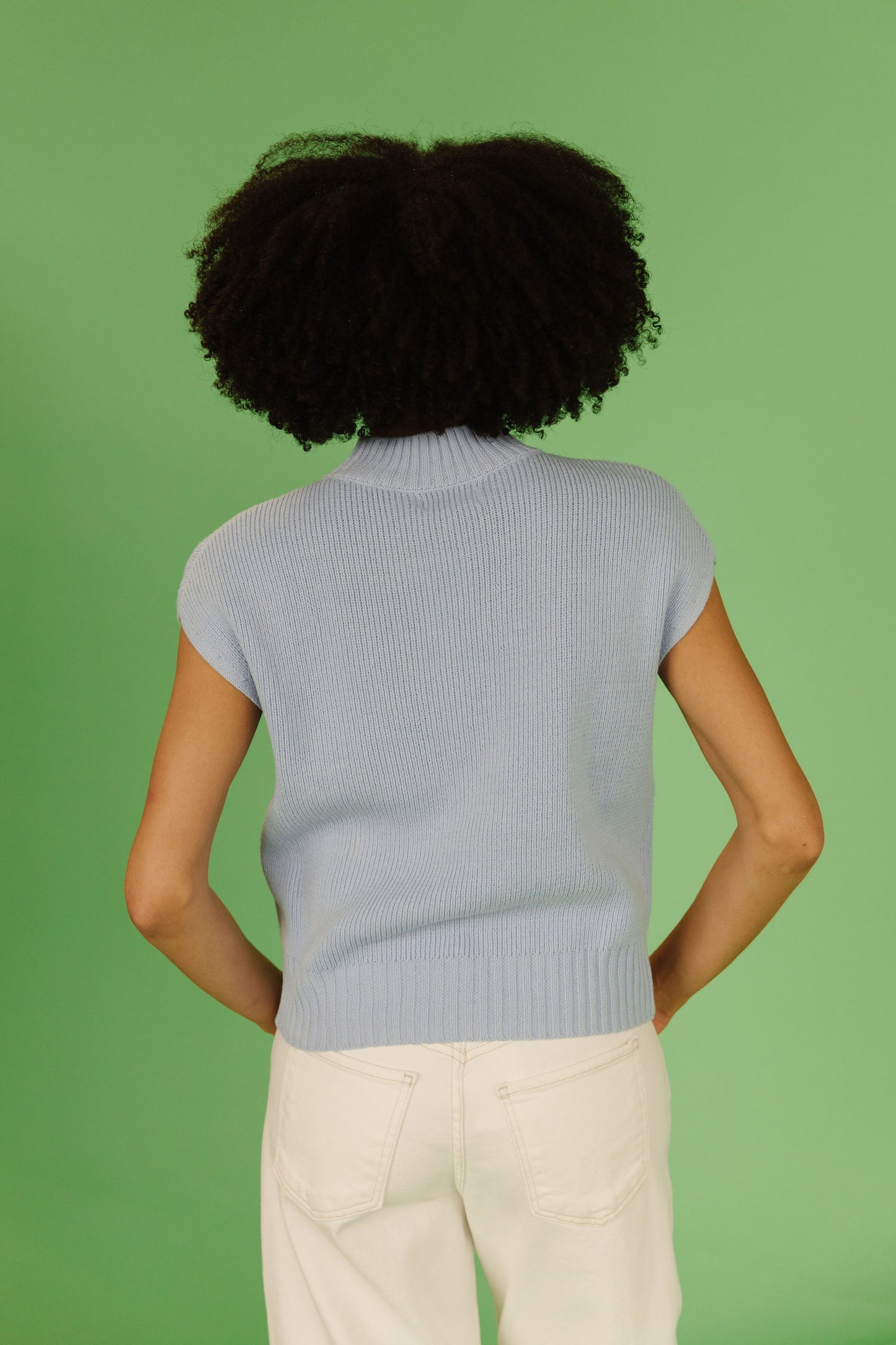 THE EMMA MOCK NECK SWEATER IN BLUE