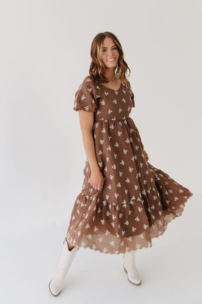 THE ANGIE FLORAL DRESS IN BROWN