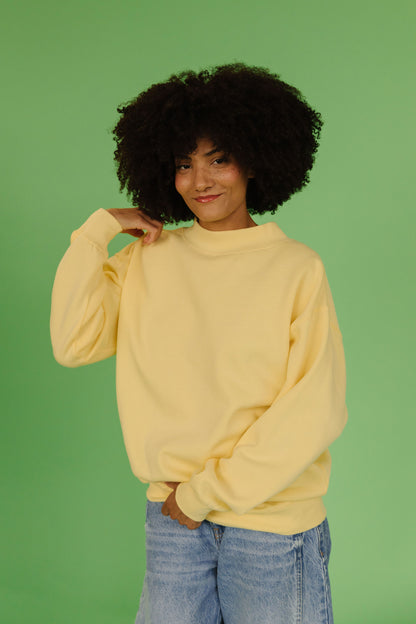 THE PARKER OVERSIZED MOCKNECK SWEATSHIRT IN LEMON