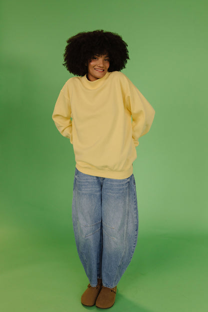 THE PARKER OVERSIZED MOCKNECK SWEATSHIRT IN LEMON