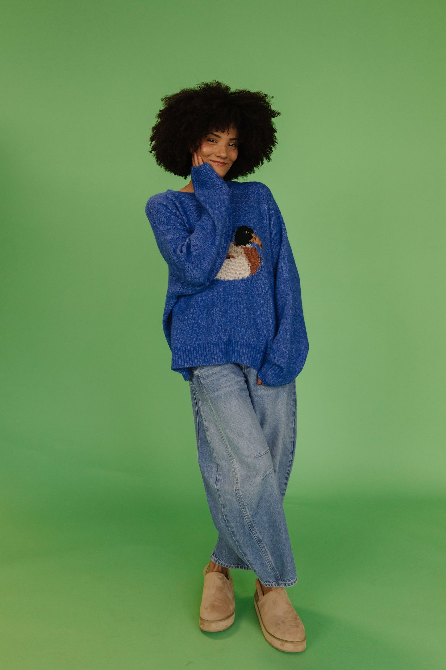 THE LOUIE DUCK SWEATER IN ROYAL BLUE