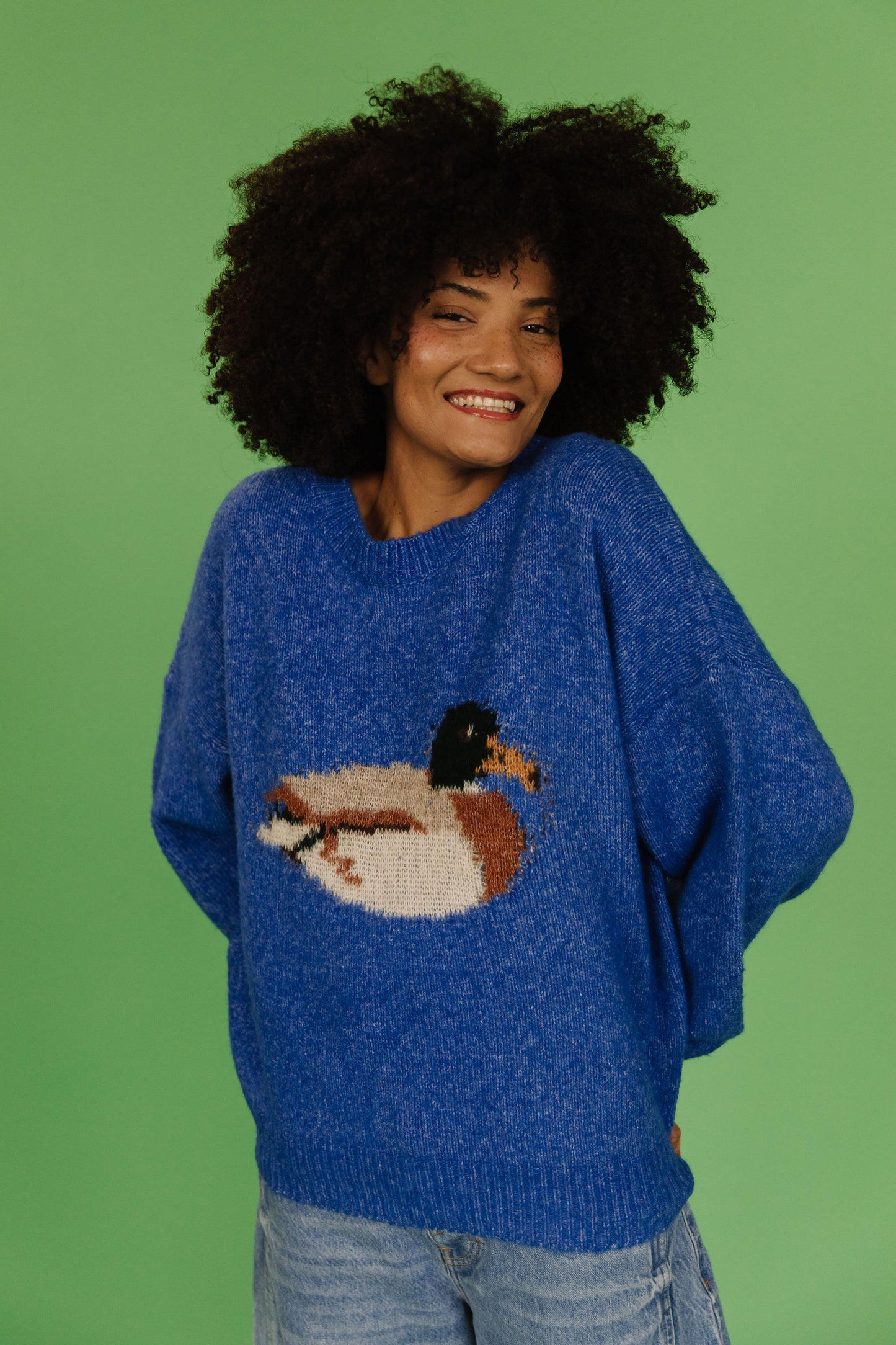 THE LOUIE DUCK SWEATER IN ROYAL BLUE