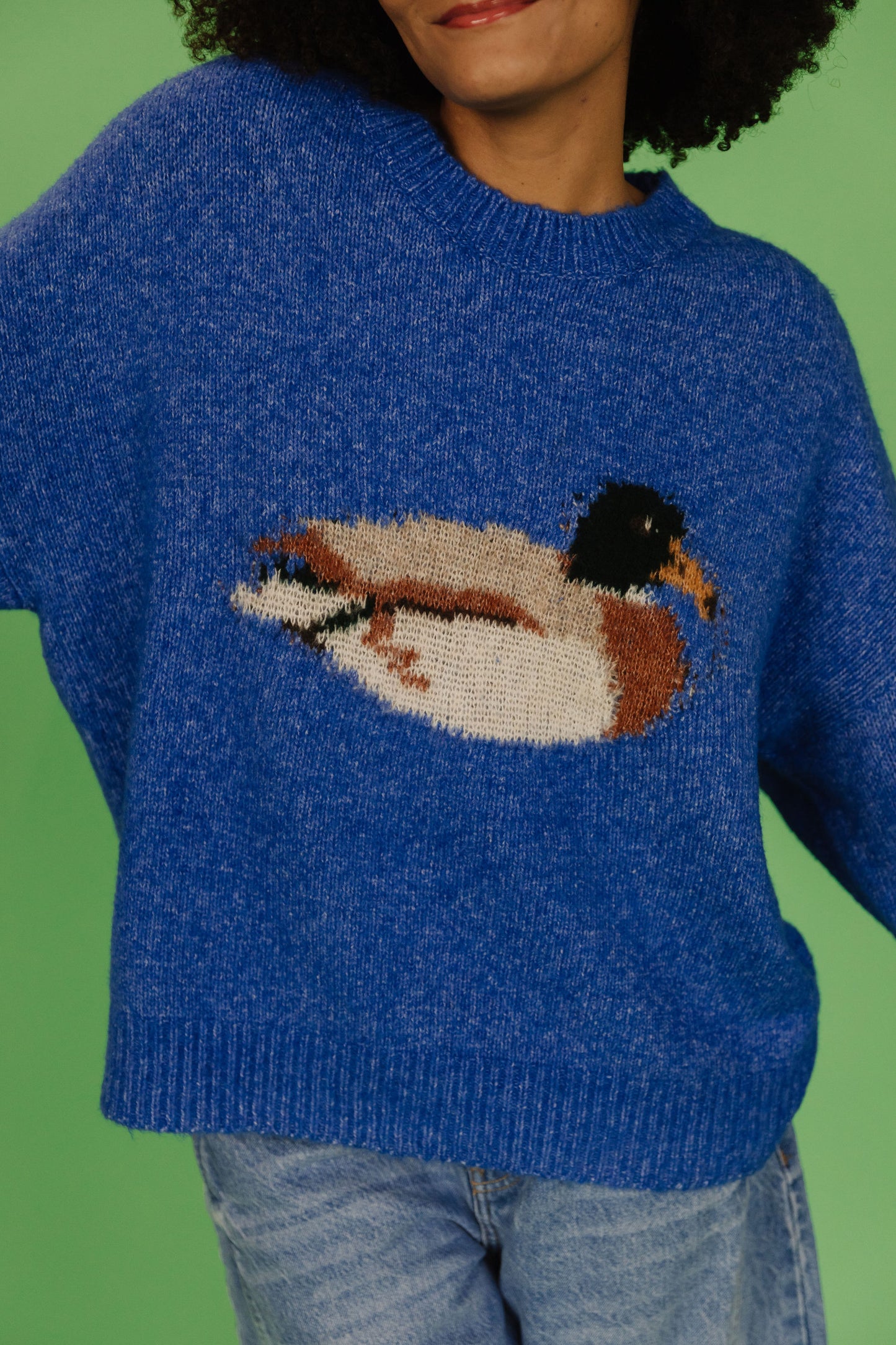 THE LOUIE DUCK SWEATER IN ROYAL BLUE