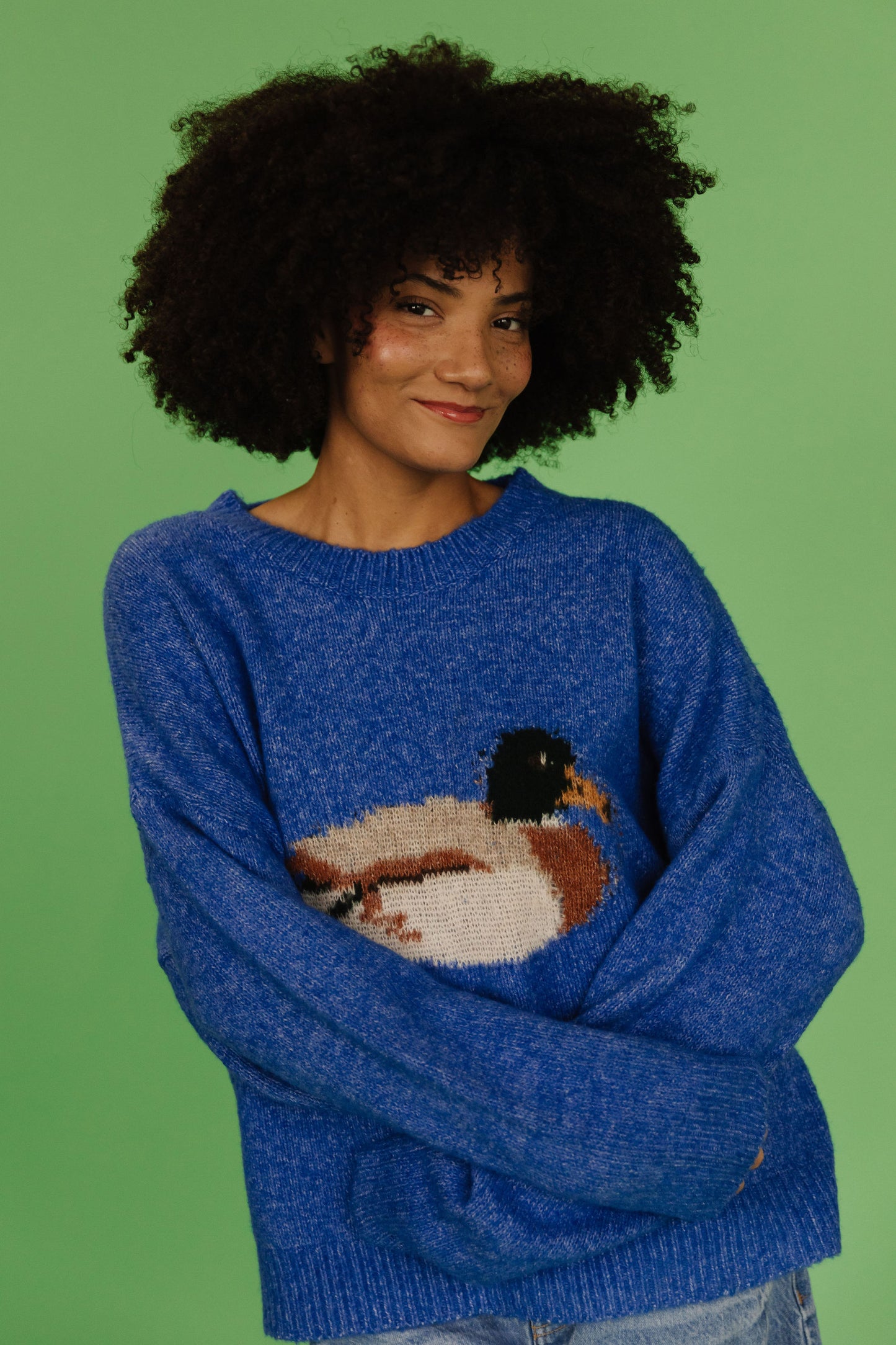 THE LOUIE DUCK SWEATER IN ROYAL BLUE