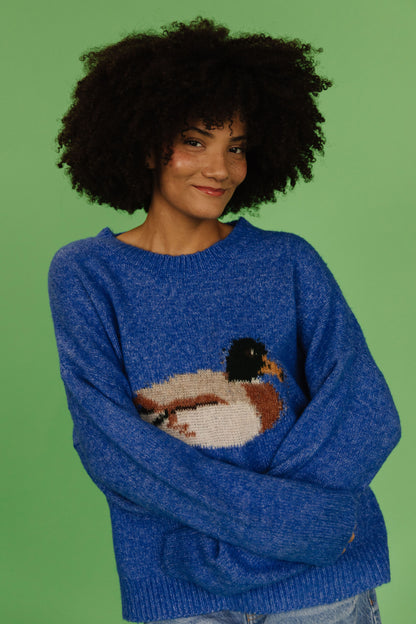THE LOUIE DUCK SWEATER IN ROYAL BLUE