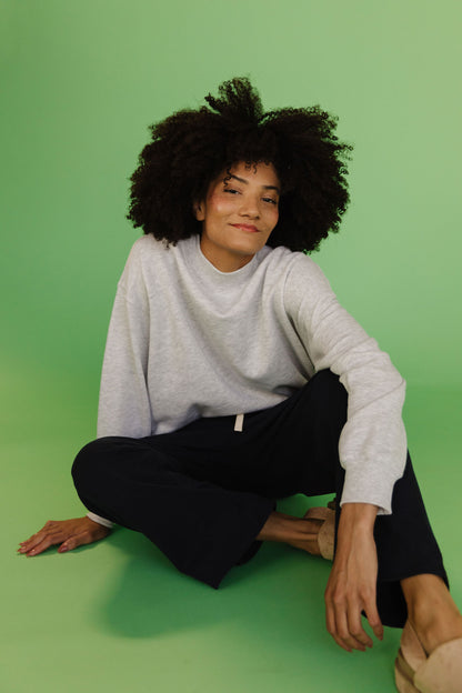 THE PARKER OVERSIZED MOCKNECK SWEATSHIRT IN GREY