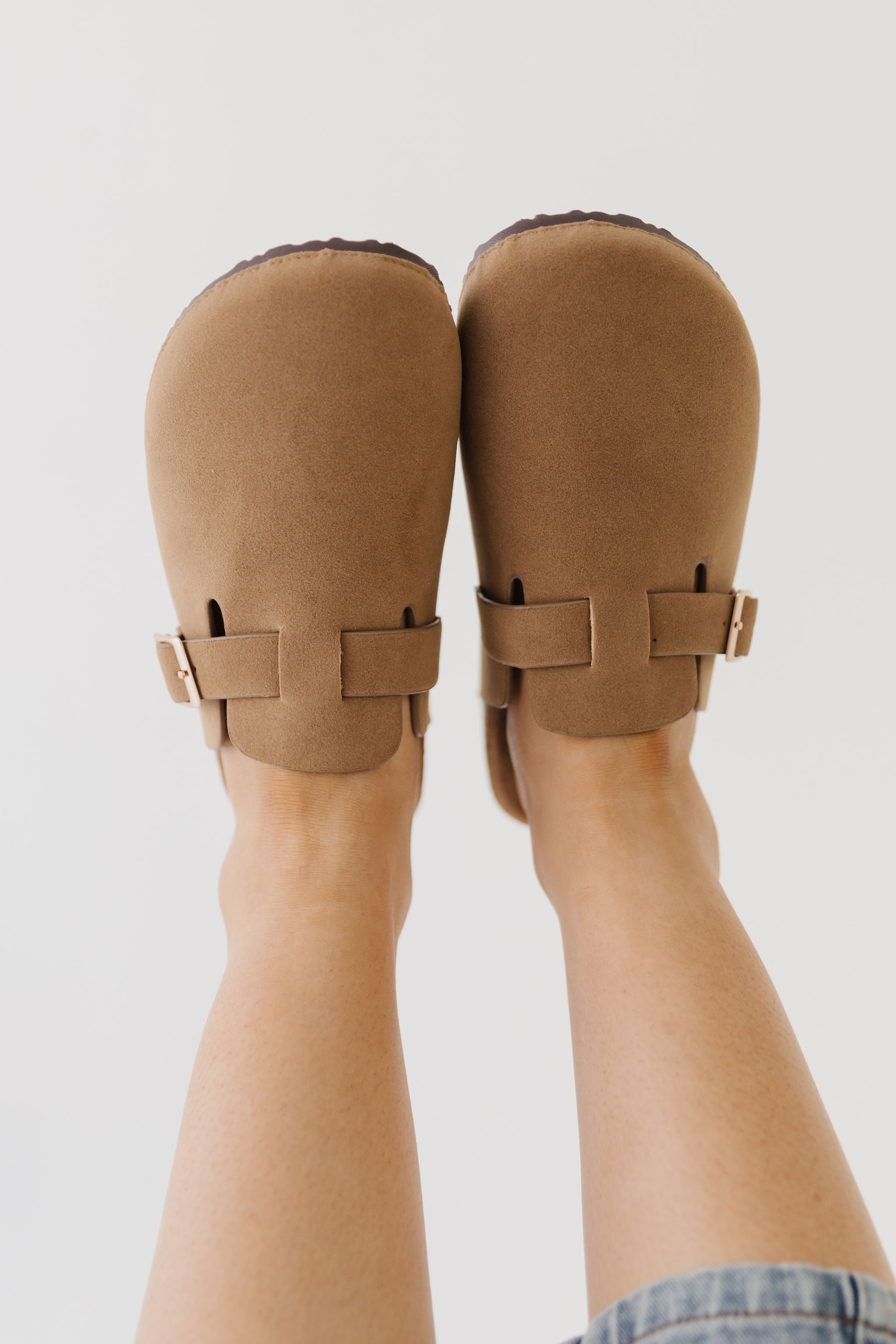 THE MAZEE BUCKLE CLOG IN TAUPE – Pink Desert