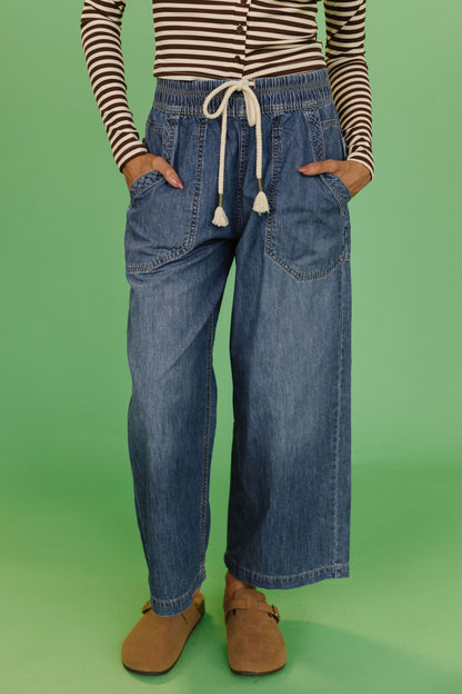 FREE PEOPLE EASY PEASY PULL ON JEANS IN NO PROBLEM