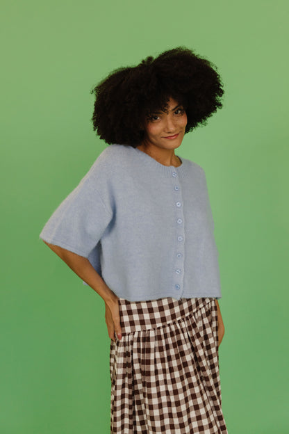 THE KATELYNN KNIT CARDIGAN IN PALE BLUE