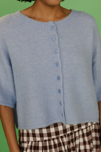 THE KATELYNN KNIT CARDIGAN IN PALE BLUE