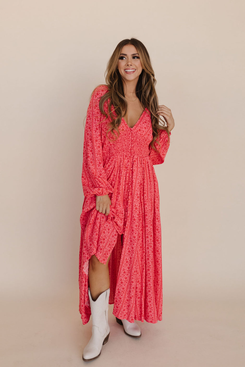 Mousse Pink Panda Forest Print Dress