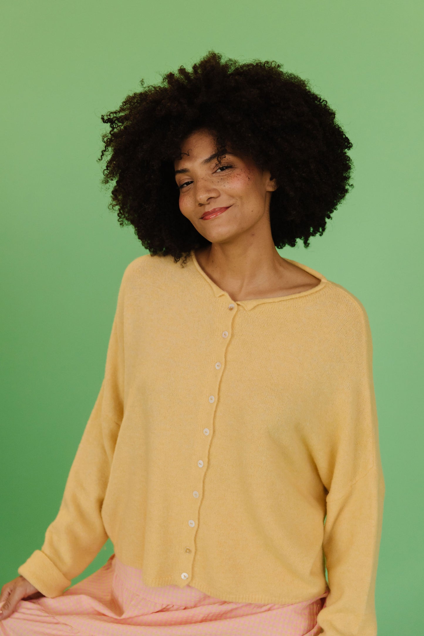 THE CAMPBELL CARDIGAN IN BUTTERCREAM YELLOW
