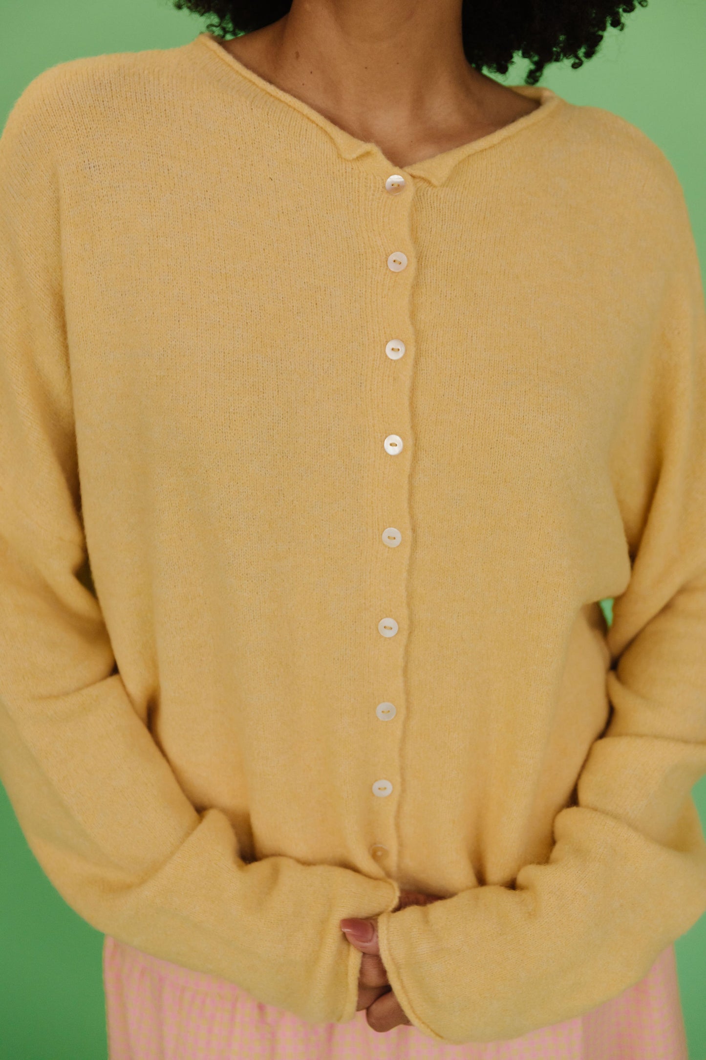 THE CAMPBELL CARDIGAN IN BUTTERCREAM YELLOW