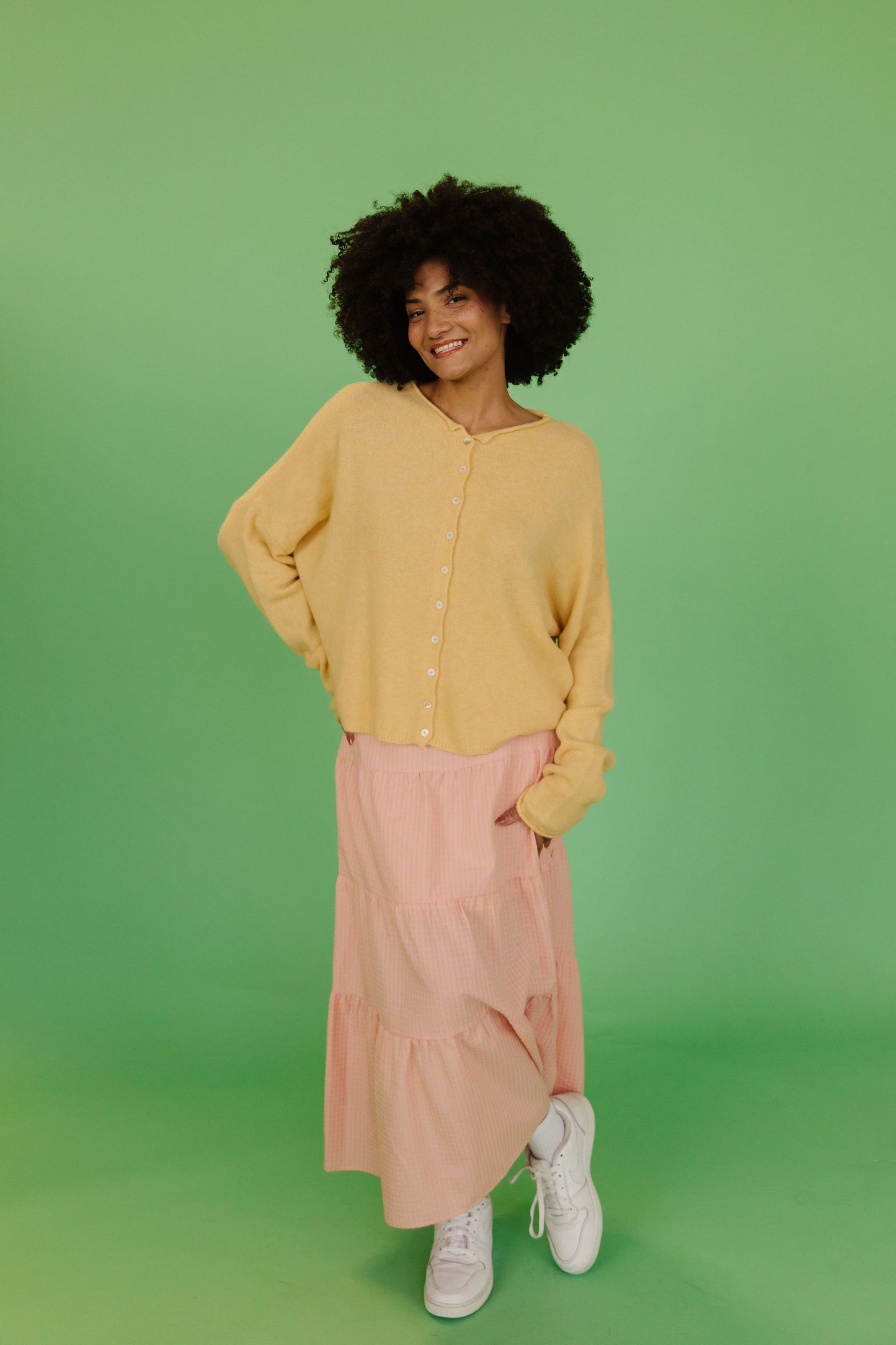 THE CAMPBELL CARDIGAN IN BUTTERCREAM YELLOW