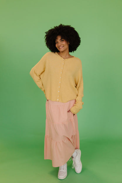 THE CAMPBELL CARDIGAN IN BUTTERCREAM YELLOW