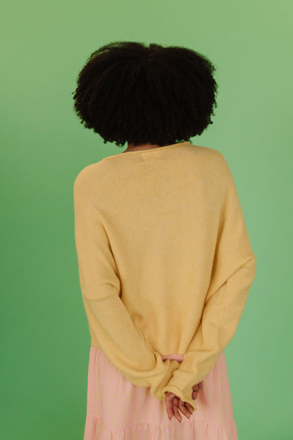 THE CAMPBELL CARDIGAN IN BUTTERCREAM YELLOW