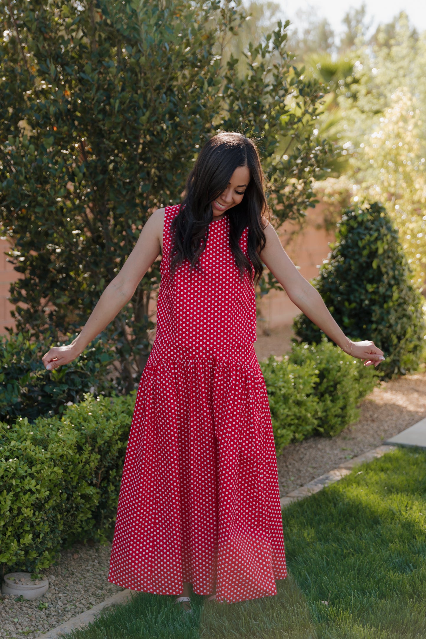 THE MAKAYLA POLKA DOT SKIRT IN RED