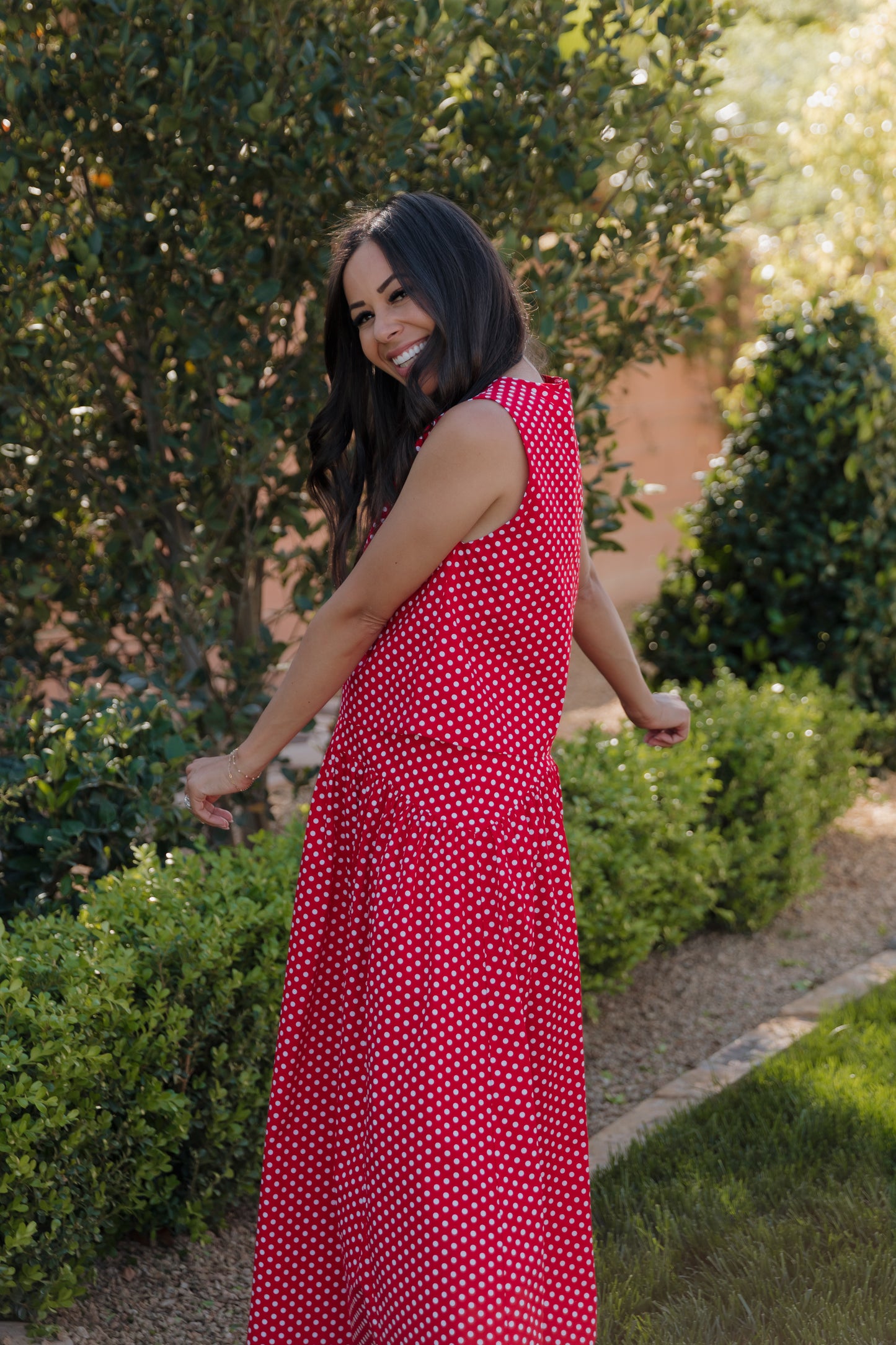 THE MAKAYLA POLKA DOT SKIRT IN RED