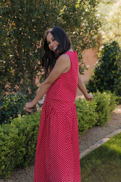 THE MAKAYLA POLKA DOT SKIRT IN RED