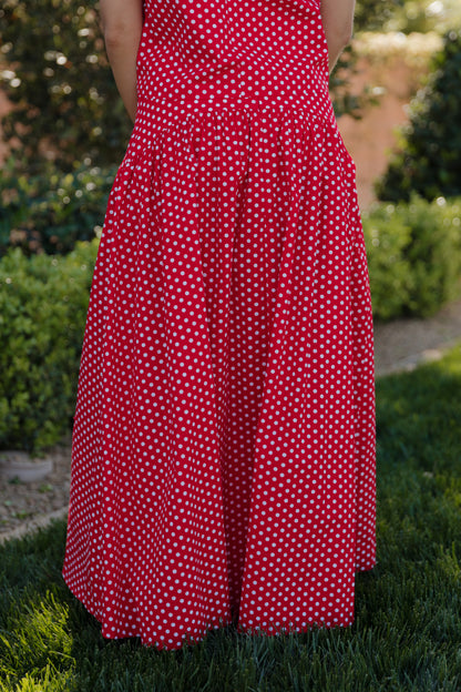 THE MAKAYLA POLKA DOT SKIRT IN RED