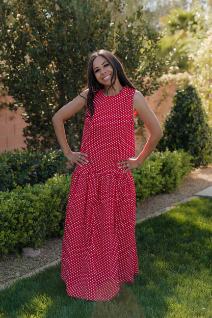THE MAKAYLA POLKA DOT SKIRT IN RED