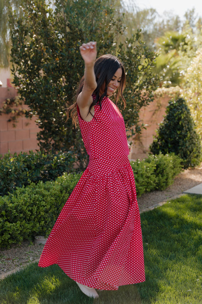 THE MAKAYLA POLKA DOT SKIRT IN RED