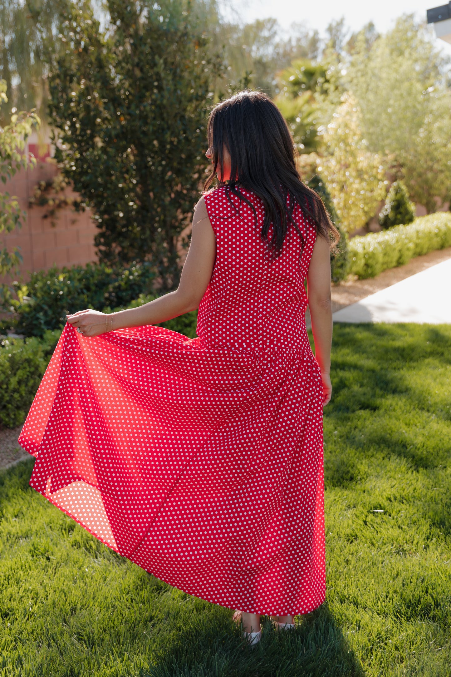 THE MAKAYLA POLKA DOT SKIRT IN RED
