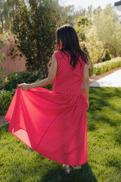 THE MAKAYLA POLKA DOT SKIRT IN RED