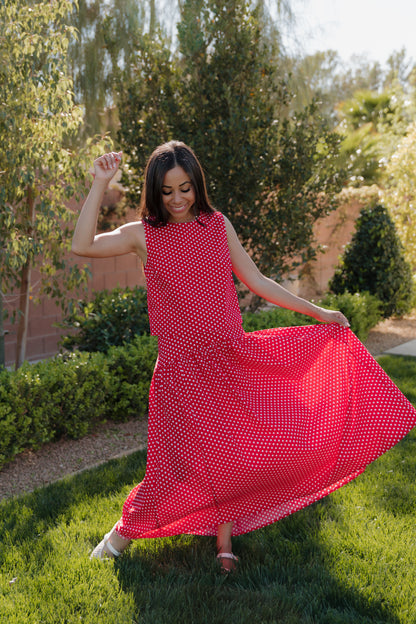 THE MAKAYLA POLKA DOT SKIRT IN RED