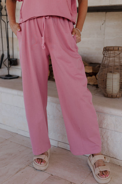 THE WILLOW DRAWSTRING PANTS IN ROSE PINK
