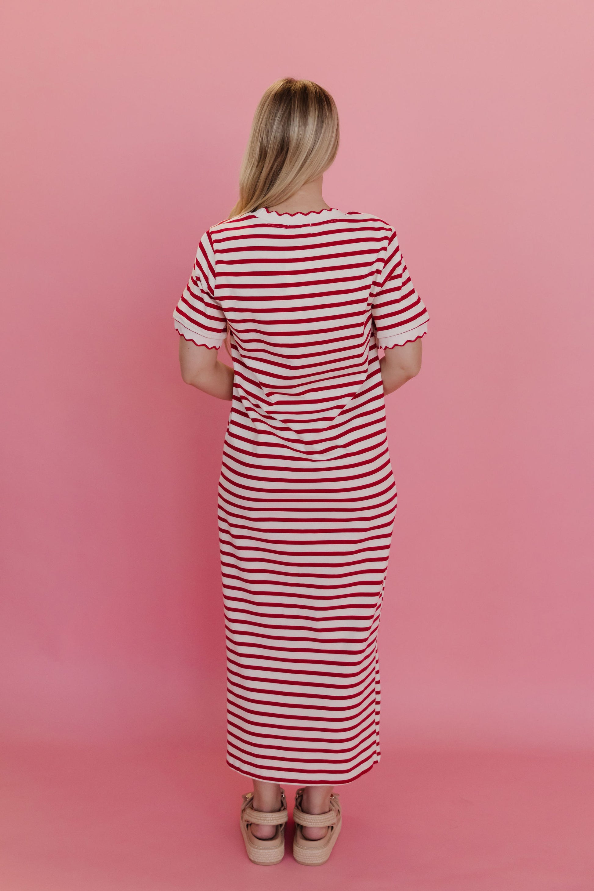 white christmas dresses Signature Stretch Scallop Dress main image 1