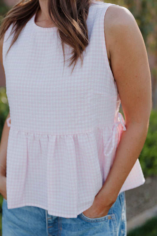 THE BROOKLYN GINGHAM TOP IN PINK