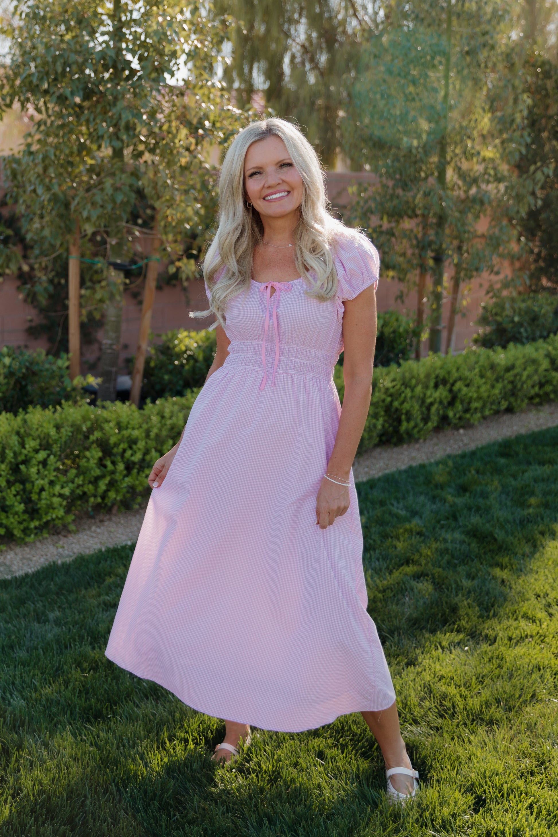 kawaii pink gingham dress THE NELLIE GINGHAM DRESS IN PINK Large
