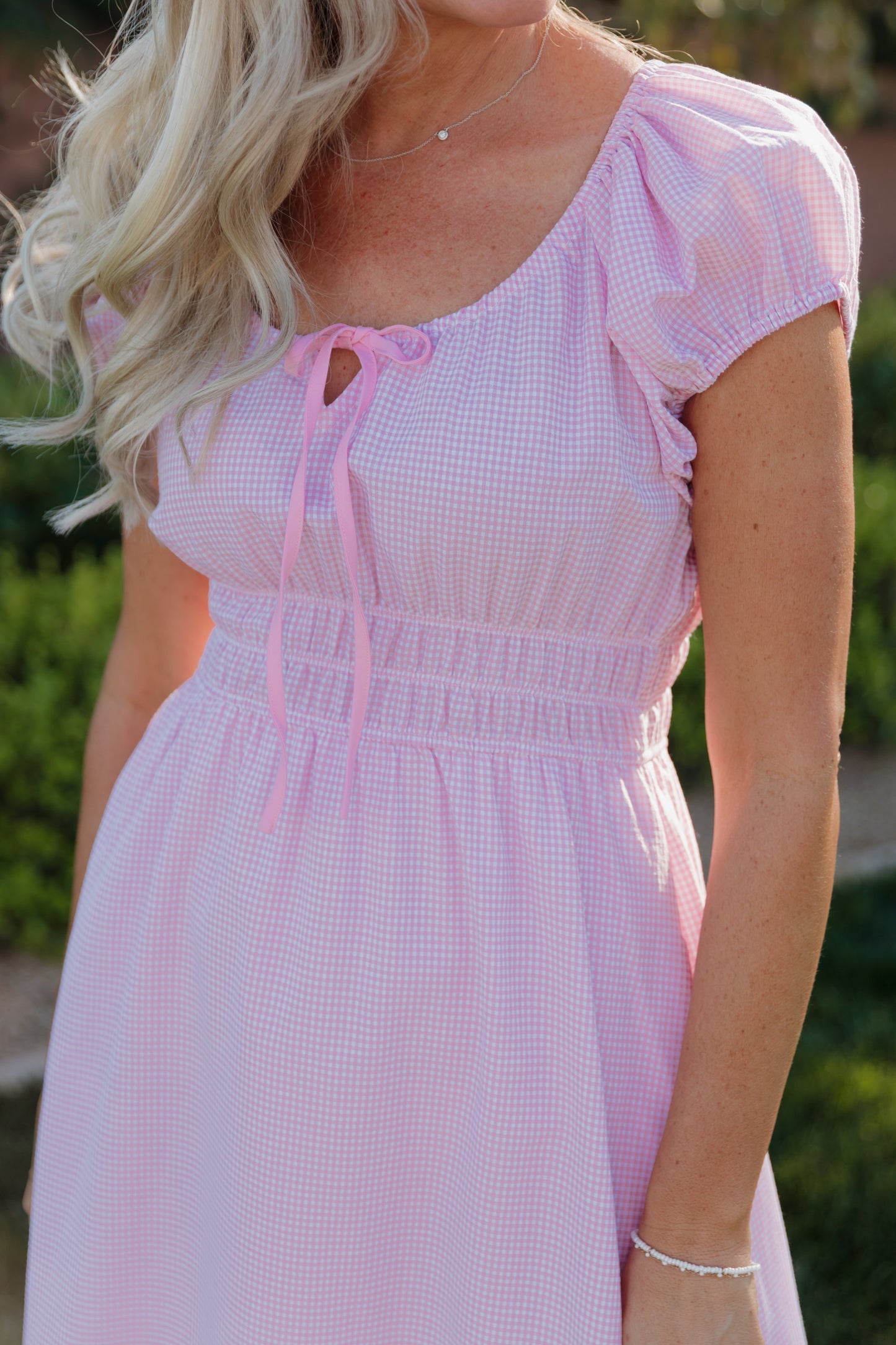 THE NELLIE GINGHAM DRESS IN PINK