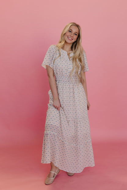 THE MELODIE FLORAL MAXI DRESS IN BLUSH