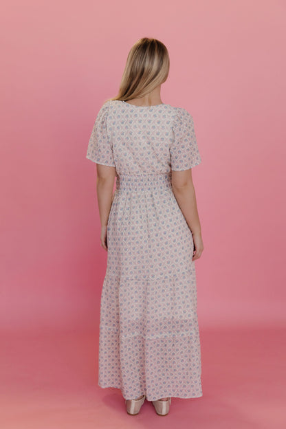 THE MELODIE FLORAL MAXI DRESS IN BLUSH