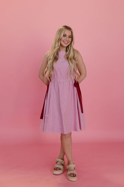 THE NANTUCKET DRESS IN RED STRIPE