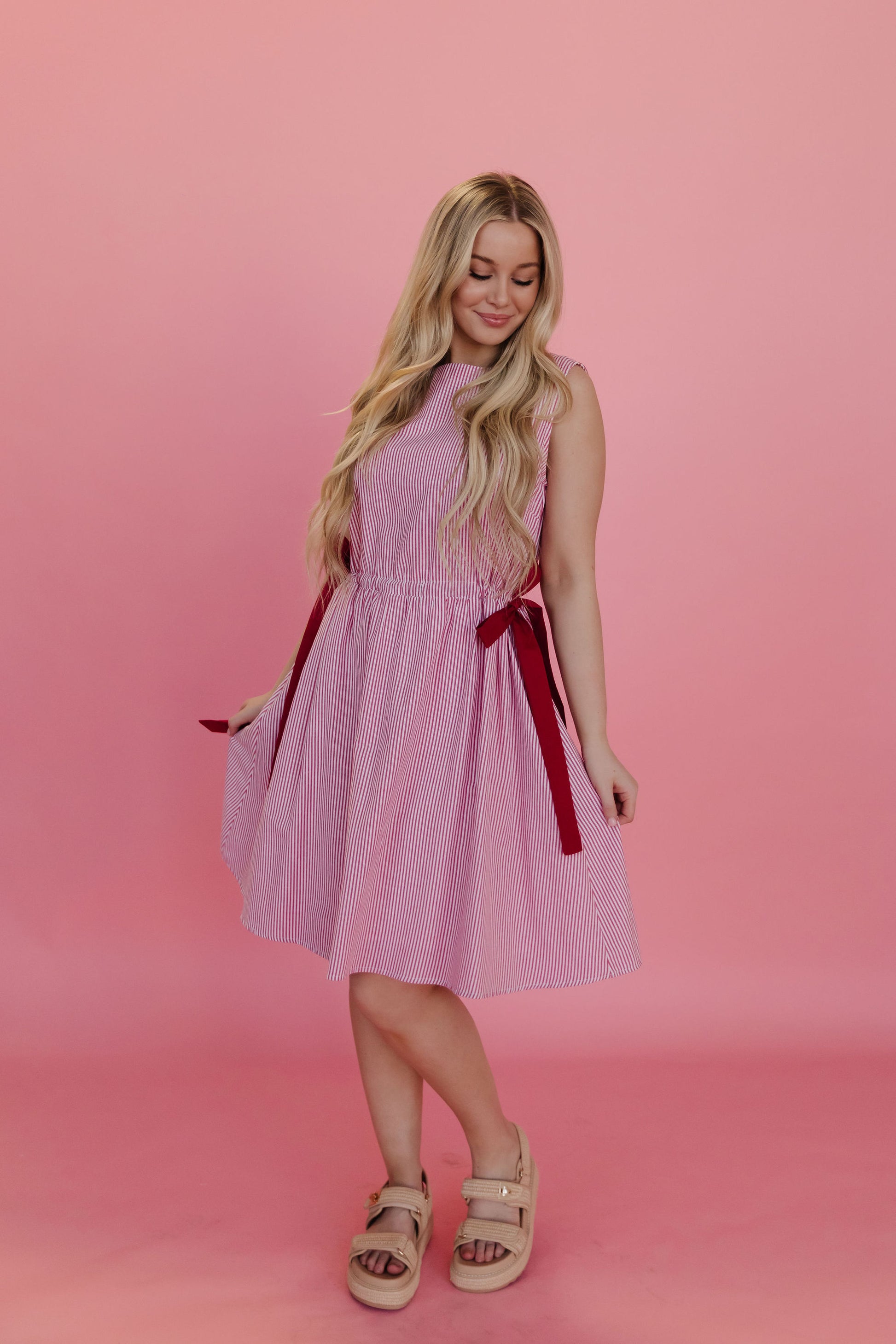 open lace back dress UPF 50+ Silk Blend Shirt Dress- Red Button Down Sun Protective Dress main image 1