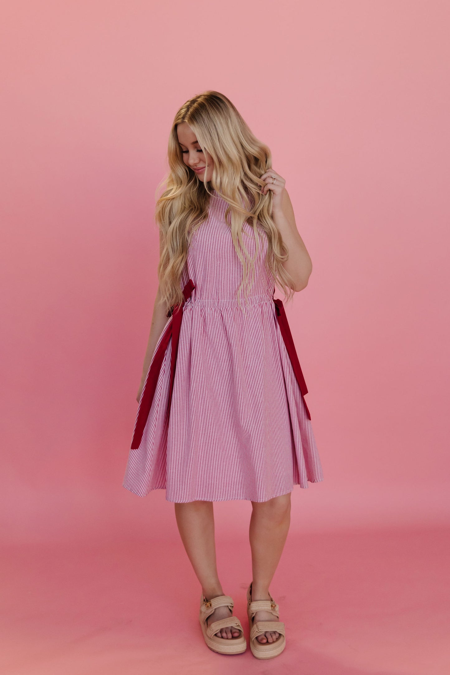THE NANTUCKET DRESS IN RED STRIPE