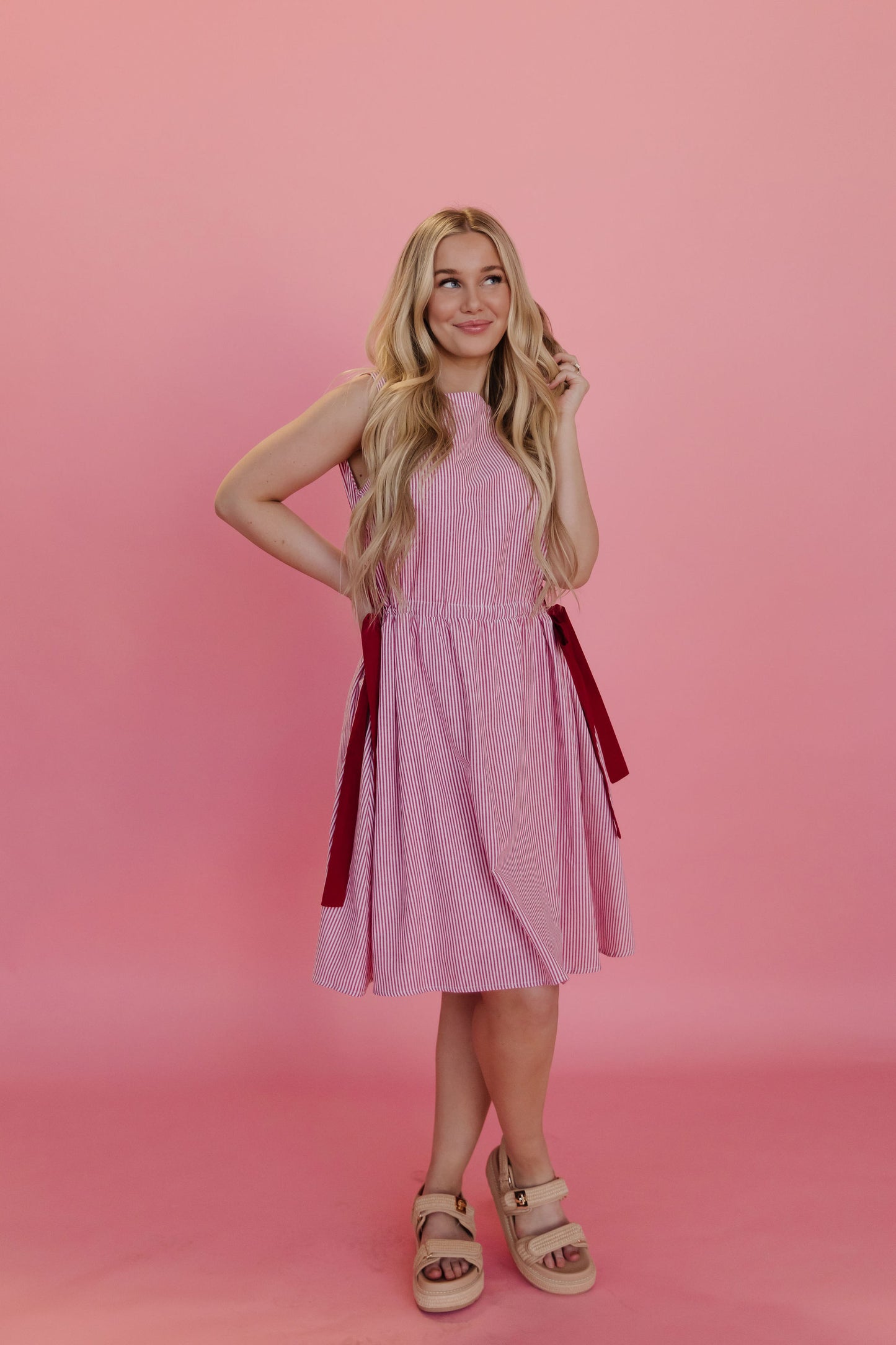 THE NANTUCKET DRESS IN RED STRIPE