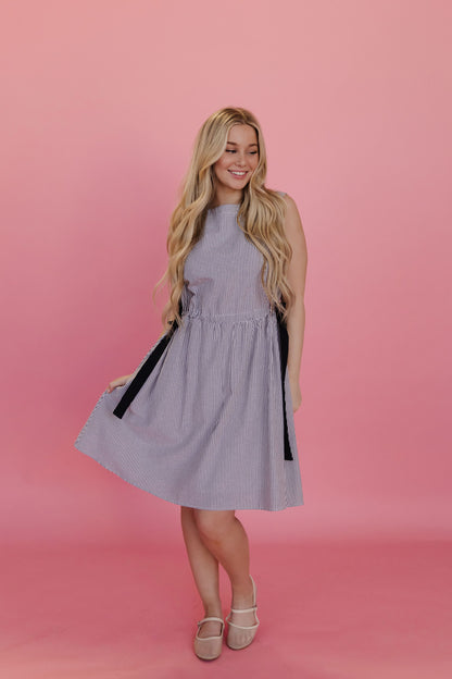 open lace back dress Pink x Charcoal Frill Dress– kay me