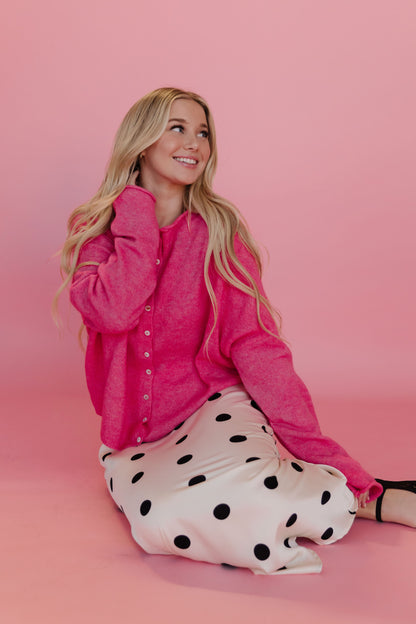 THE CAMPBELL CARDIGAN IN BUBBLEGUM