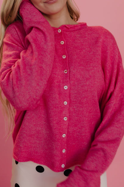 THE CAMPBELL CARDIGAN IN BUBBLEGUM