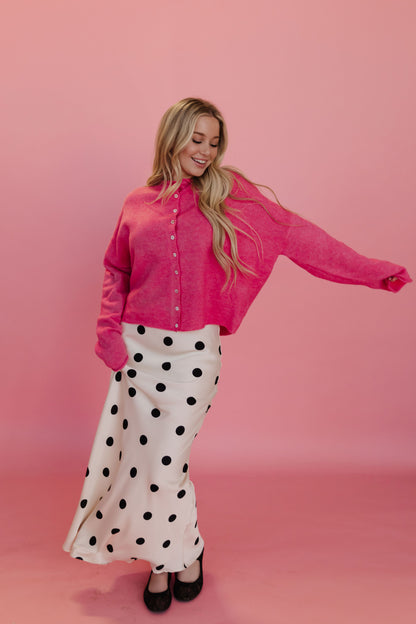 THE CAMPBELL CARDIGAN IN BUBBLEGUM