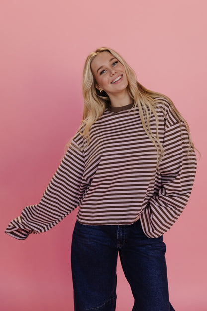 THE NEHEMIA STRIPED TOP IN PINK